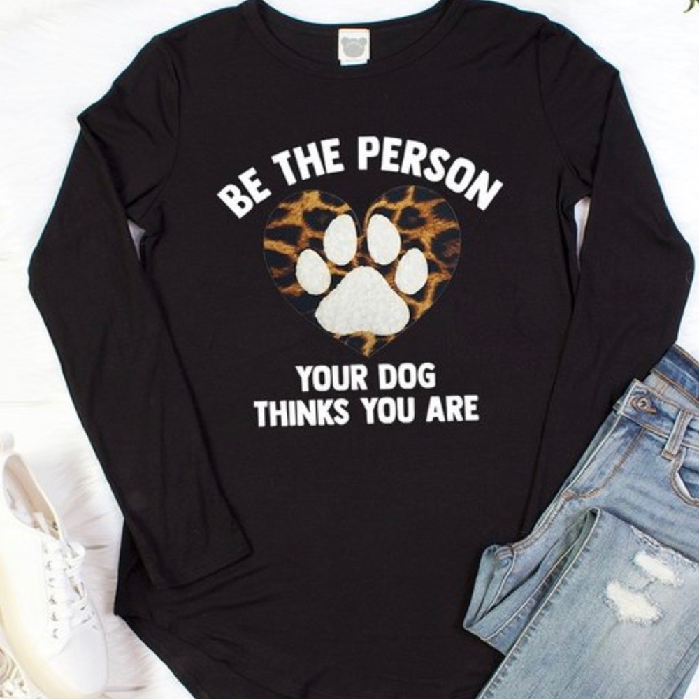 Hi low raglan dog top. Black, leopard and white.